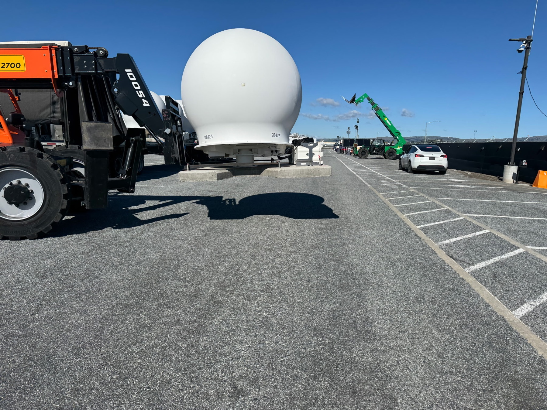 SpaceX Starlink module positioned during data center construction