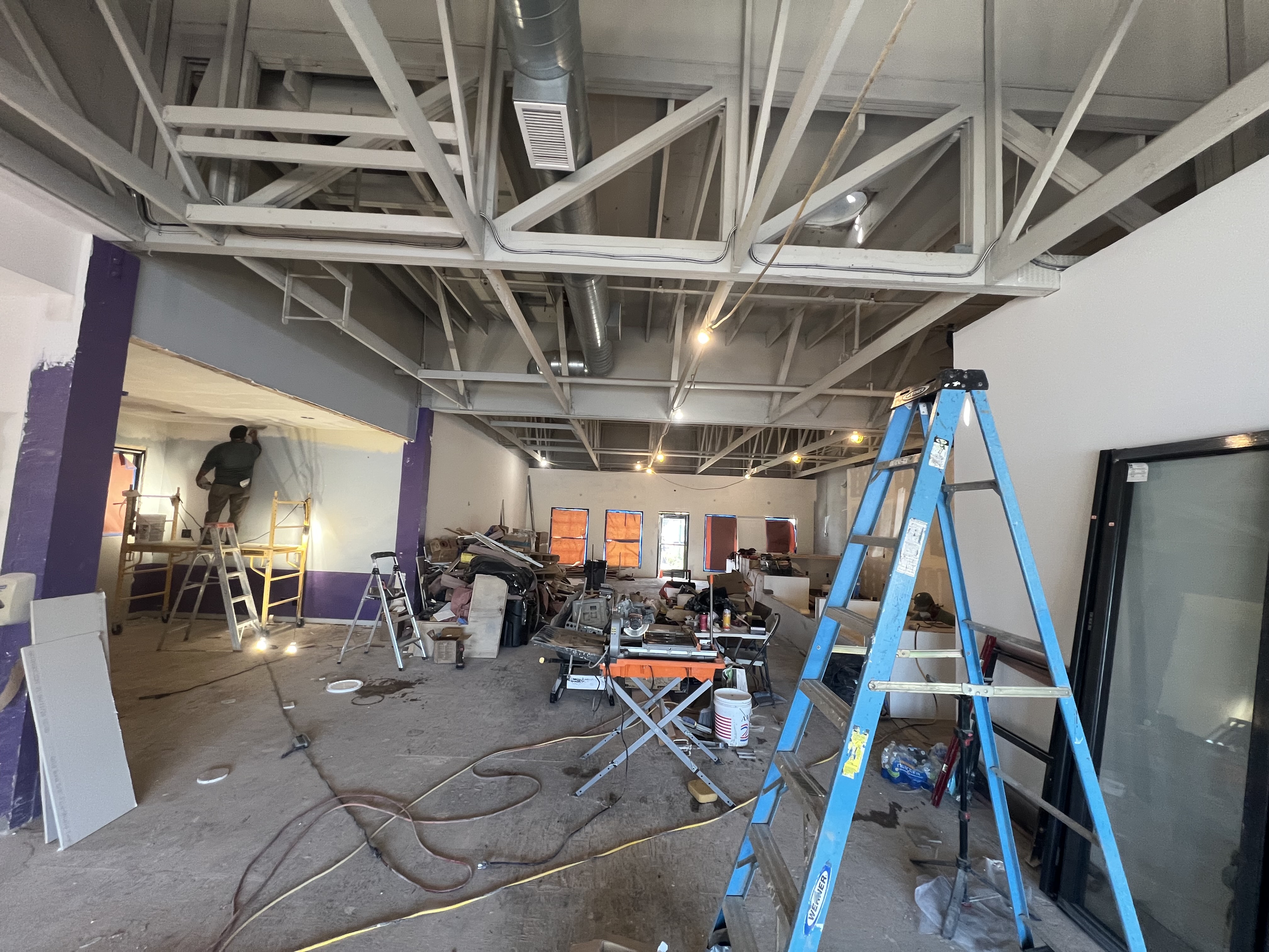 Early interior build-out progress at Sanaa Café