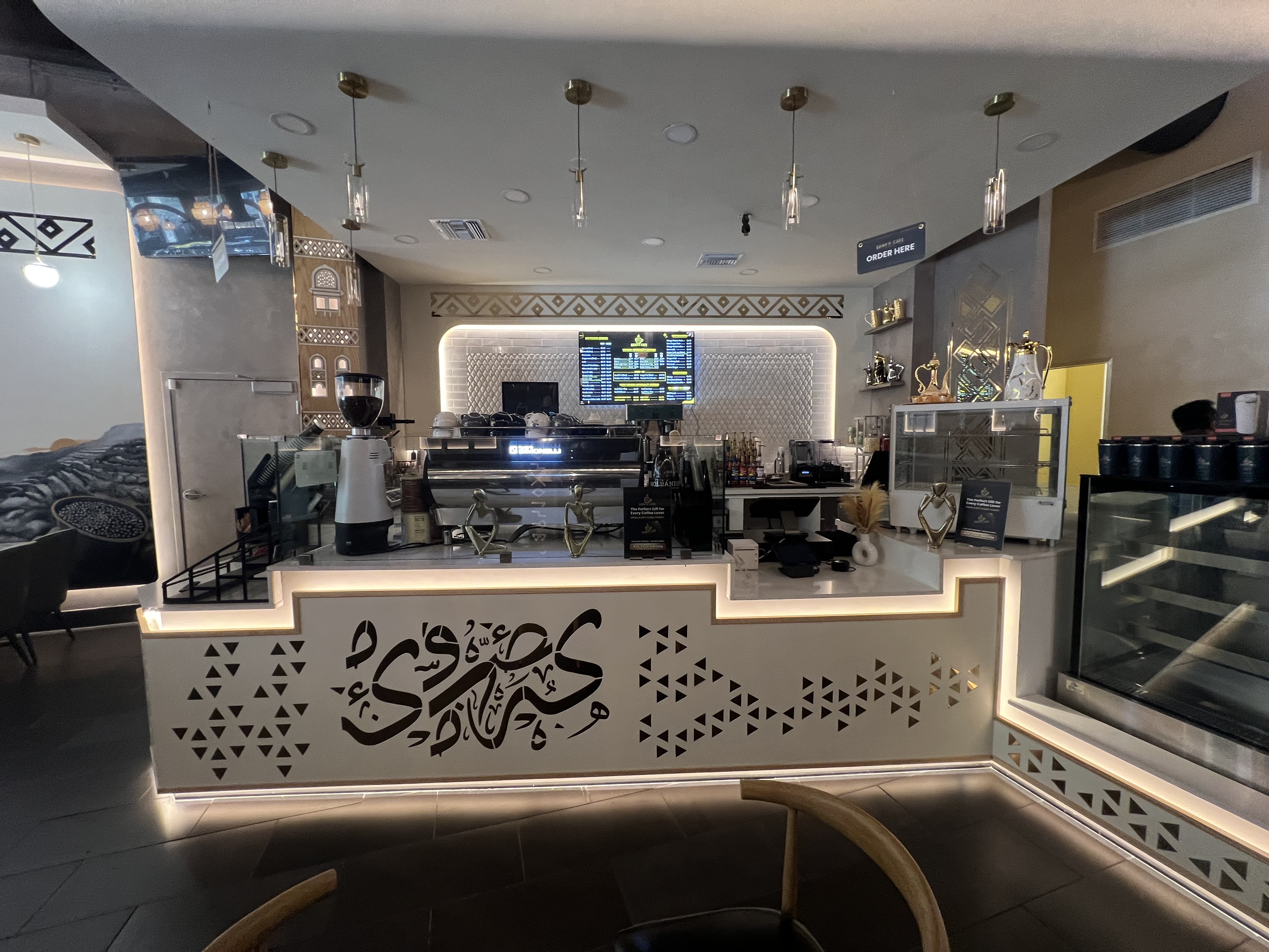 Completed Sanaa Café service counter and interior