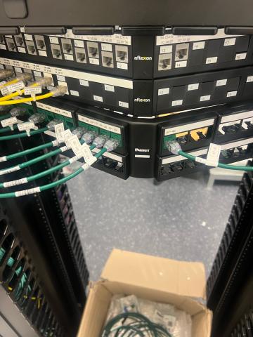 TikTok data center equipment with completed fiber labeling
